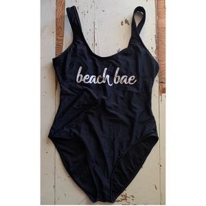 NB : beach bae graphic swimsuit